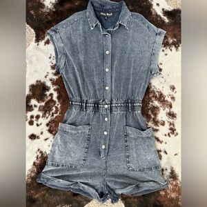 White Birch Black Label Denim Romper
